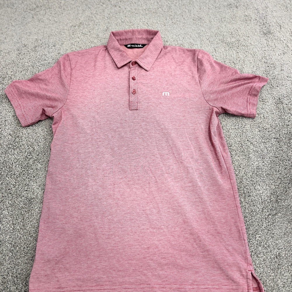 Travis Matthew Men's Medium Pink Golf Polo Shirt